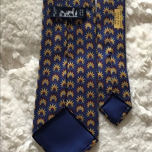 Hermes Authentic 100% Silk Soie Mens Tie Made in France 7398 PA - Picture 12 of 12